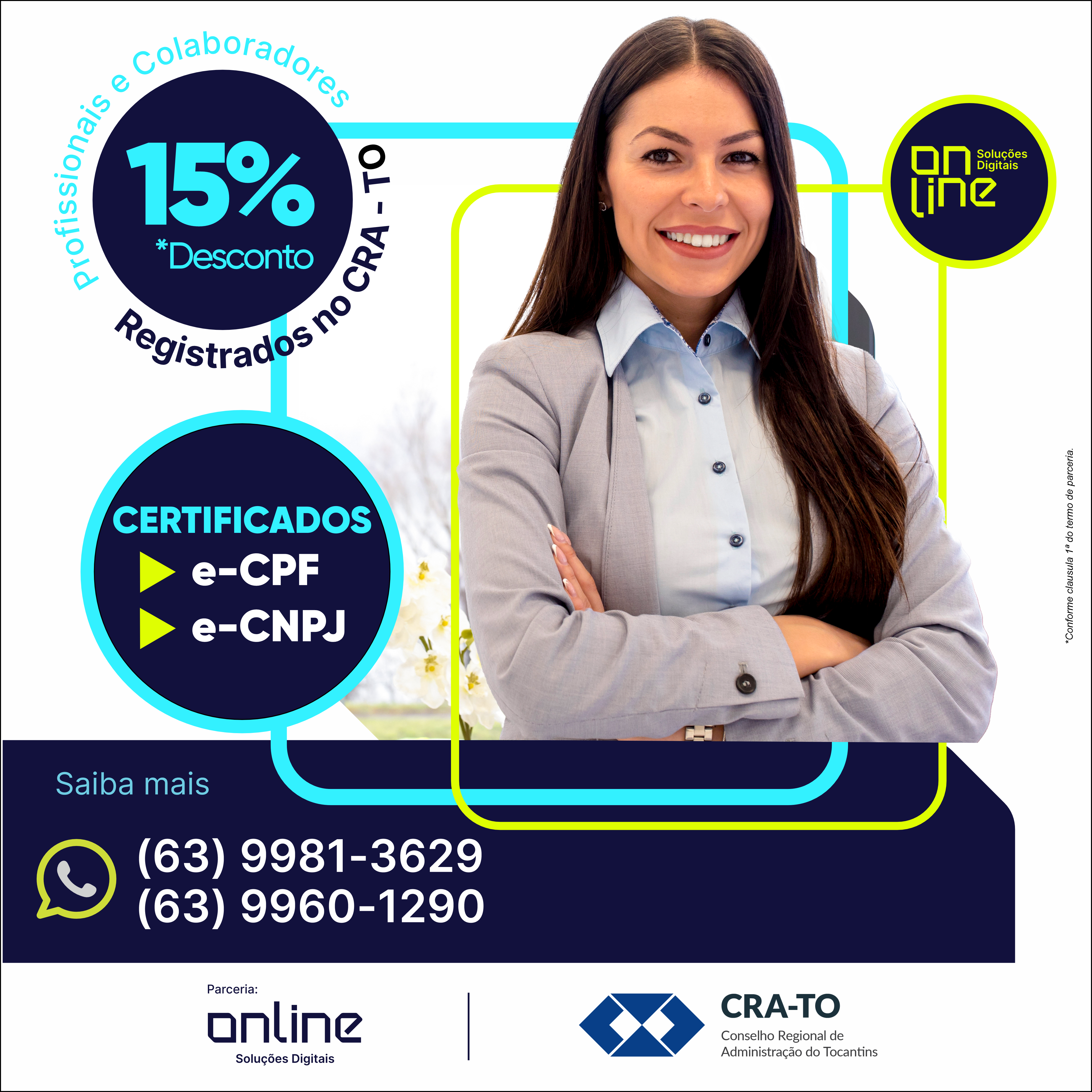Aproveite o desconto – Convênio Online Certificadora – CRA-TO
